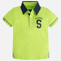 boy short sleeve polo with print on collar and sleeves mayoral