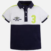 boy short sleeve polo with twill applique mayoral