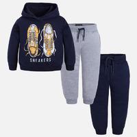 boy tracksuit with sweatshirt and two trousers mayoral