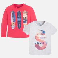 boy long and short sleeve skate print t shirts mayoral