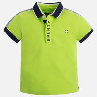 Boy short sleeve polo with print on collar and placket Mayoral