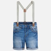 Boy denim shorts with suspenders Mayoral