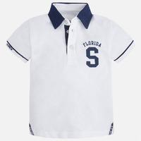 Boy short sleeve polo with print on collar and sleeves Mayoral