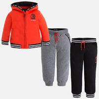 boy three piece long tracksuit in fleece mayoral