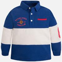 Boy long sleeve print polo with stripe Mayoral