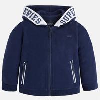 boy cotton pique hoodie with print mayoral