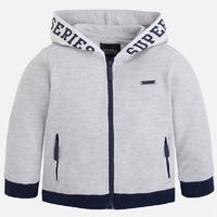 boy cotton pique hoodie with print mayoral