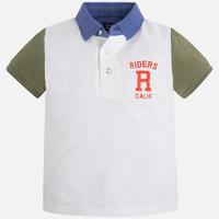 boy short sleeve polo with rustic applique mayoral