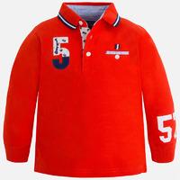 Boy long sleeve print polo with embroidery and applique Mayoral