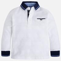 Boy long sleeve polo with contrast cuffs and collar Mayoral