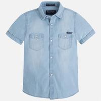 boy short sleeve denim shirt with rolled sleeves mayoral