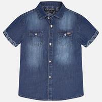 boy short sleeve denim shirt with pockets mayoral