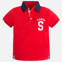 Boy short sleeve polo with print on collar and sleeves Mayoral