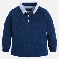 boy long sleeve print shirt with contrast collar mayoral