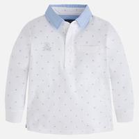 boy long sleeve print shirt with contrast collar mayoral