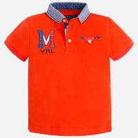 Boy short sleeve embroidered polo with applique Mayoral