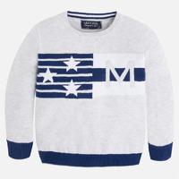 Boy cotton jumper with rib knit neck Mayoral