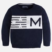 boy cotton jumper with rib knit neck mayoral