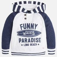 Boy striped hoodie with print Mayoral