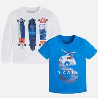 Boy long and short sleeve skate print t-shirts Mayoral