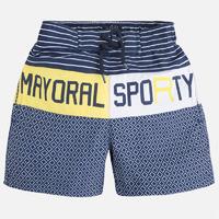 boy polyester swim trunks with print mayoral