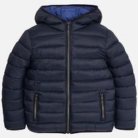 boy feathered style padded flat woven coat with bag mayoral