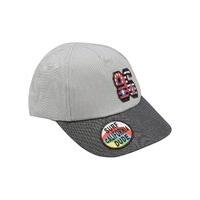 Boys cotton rich grey 86 motif surf themed badge adjustable snapback strap cap - Grey