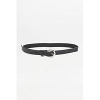 Boyfriend Black Leather Belt, BLACK & WHITE