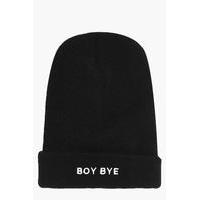 Boy Bye Slogan Beanie - black