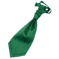 Boy\'s Plain Emerald Green Satin Scrunchie Cravat