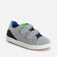 Boy suede and textile sneakers with riptape Mayoral