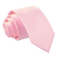 Boy\'s Plain Baby Pink Satin Tie (8+ years)