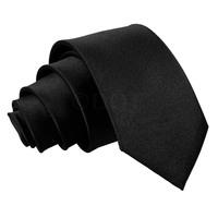 boys plain black satin tie 8 years