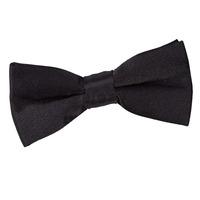 Boy\'s Plain Black Satin Bow Tie