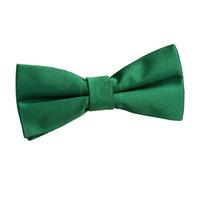 Boy\'s Plain Emerald Green Satin Bow Tie