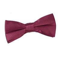 boys plain burgundy satin bow tie