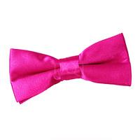 Boy\'s Plain Hot Pink Satin Bow Tie