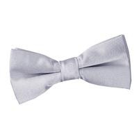 Boy\'s Plain Silver Satin Bow Tie
