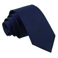 Boy\'s Plain Navy Blue Satin Tie (8+ years)