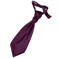 boys plain plum satin scrunchie cravat