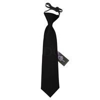 Boy\'s Plain Black Satin Pre-Tied Tie (2-7 years)
