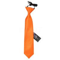 Boy\'s Plain Burnt Orange Satin Pre-Tied Tie (2-7 years)