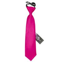 Boy\'s Plain Hot Pink Satin Pre-Tied Tie (2-7 years)