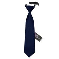 Boy\'s Plain Navy Blue Satin Pre-Tied Tie (2-7 years)
