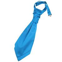 boys plain electric blue satin scrunchie cravat