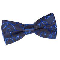 Boy\'s Swirl Black & Blue Bow Tie