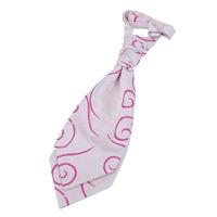 Boy\'s Scroll White & Hot Pink Scrunchie Cravat