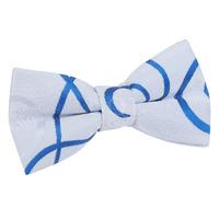 boys scroll white royal blue bow tie