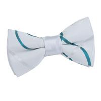 Boy\'s Scroll White & Teal Bow Tie