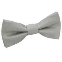 Boy\'s Solid Check Silver Bow Tie